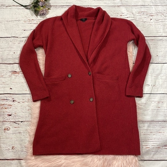 J. Crew Double Breasted Cardigan Jacket Alpaca Wool Blend Red - Picture 2 of 11